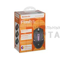 Мышь DEFENDER Flash MB-600L, черная, USB, проводная, 4 кнопки, 1,5м. (1/40)