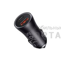 АЗУ в комплекте Baseus Golden Contactor Max Dual Fast Charger Car Charger U+C 60W Dark Gray