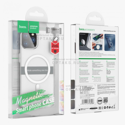 Чехол Hoco Premium Magnetic series airbag, iPhone 15, transparent