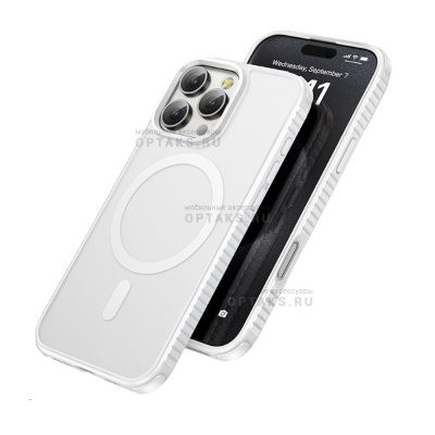 Чехол HOCO Armour MagSafe для iPhone 16, белый