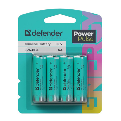 Элемент питания DEFENDER LR6 АА PowerPulse BL8  (80/240)